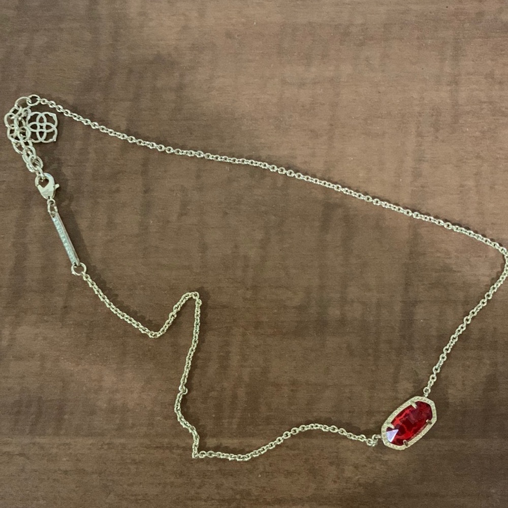 Kendra Scott: Elisa Gold Pendant Necklace in Red Illusion